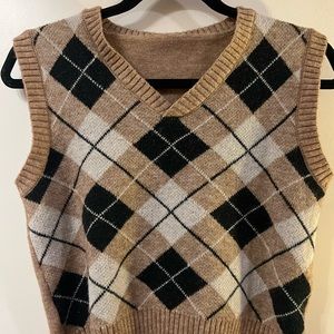 Neutral Knitted Sweater Vest
